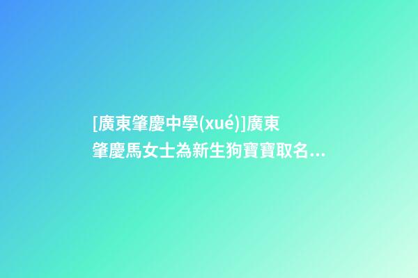 [廣東肇慶中學(xué)]廣東肇慶馬女士為新生狗寶寶取名智慧型套餐-第1張-公司起名-玄機派